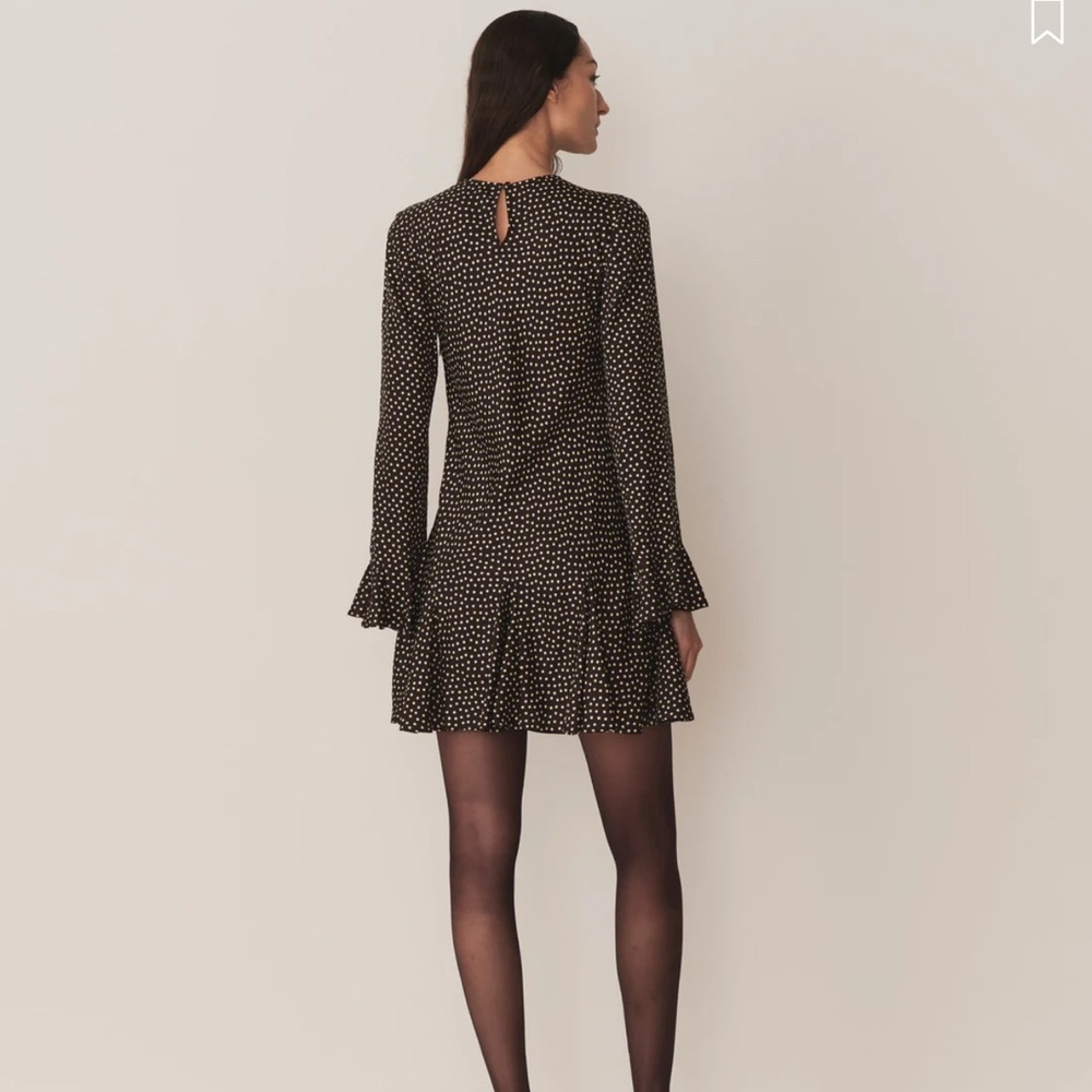 NWT Doen Narcisse Elegant Black Polka Dot Dress Size M - Picture 3 of 10